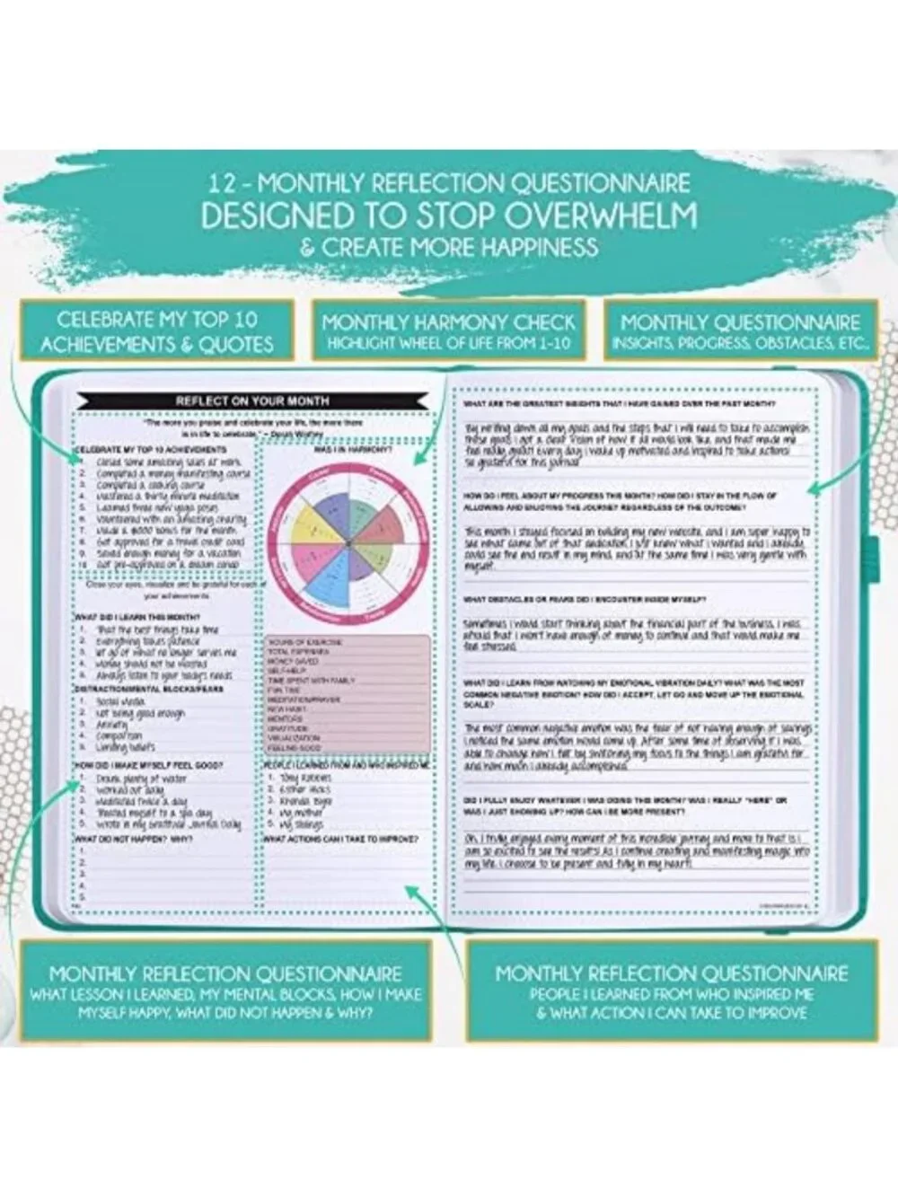 Deluxe Undated Life Planner | Weekly & Monthly Organizer | Manifestation Journal